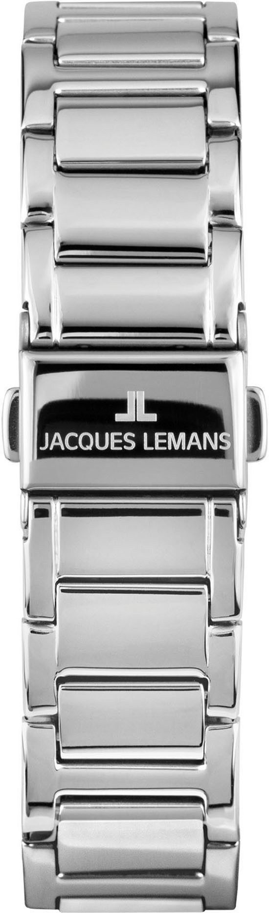 Jacques Lemans Quarzuhr Venice 1-2194C, Armbanduhr, Damenuhr, Edelstahlarmband, Perlmutt-Zifferblatt, Datum