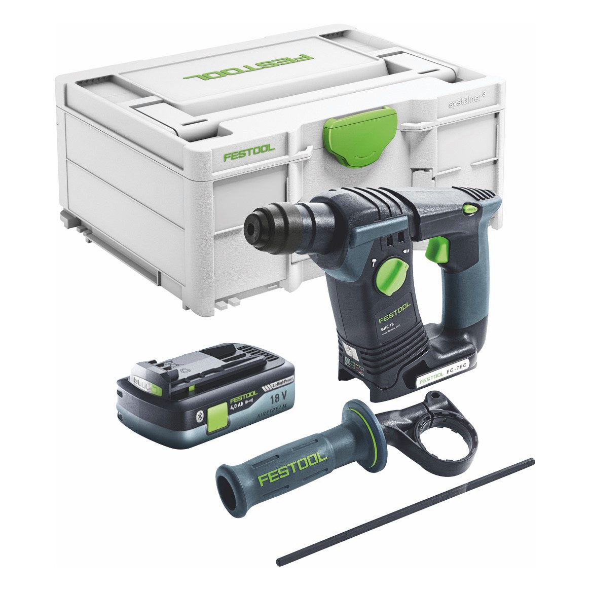 FESTOOL Akku-Bohrhammer BHC 18 Basic-4,0 Akku Bohrhammer 18 V 25 Nm 1,8 J SDS Plus (577057)