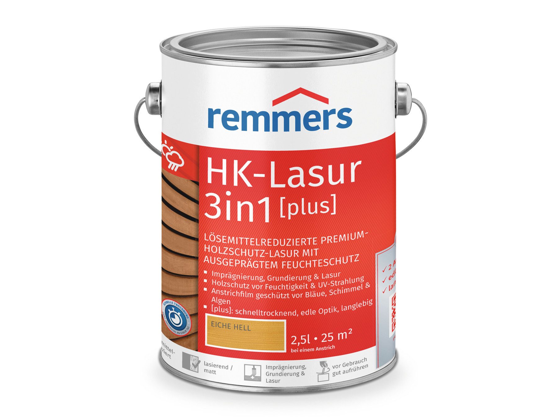 Holzschutzlasur HK-Lasur 3in1 [plus] eiche hell matt 0,75 Liter
