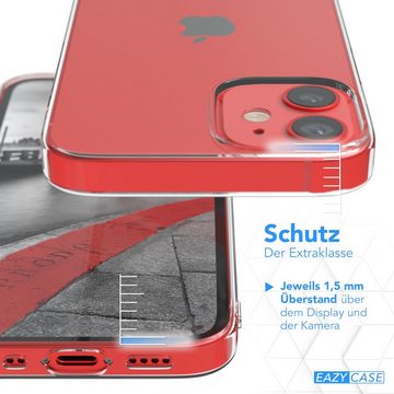 EAZY CASE Handyhülle Slimcover Clear für Apple iPhone 12 Mini 5,4 Zoll, durchsichtige Hülle Ultra Dünn Silikon Backcover TPU Telefonhülle Klar