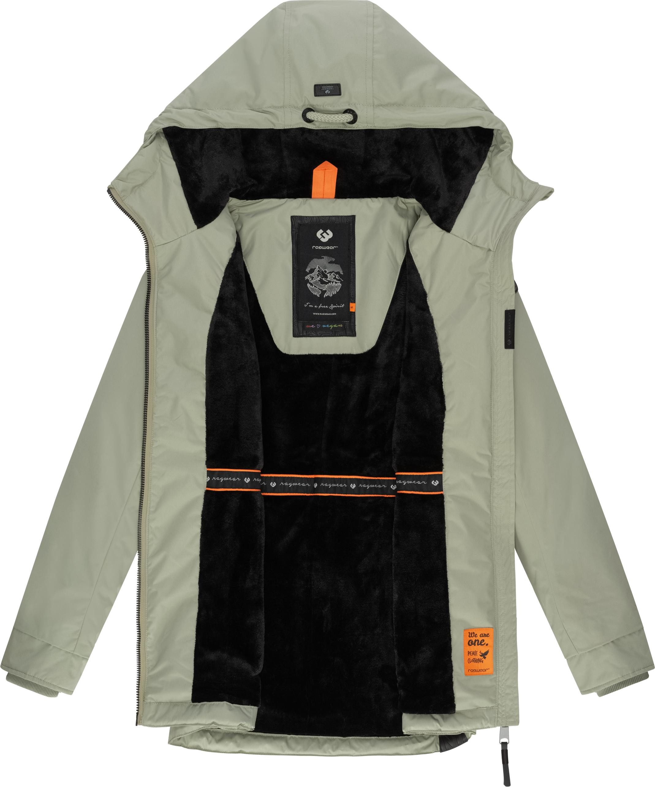 Ragwear Winterjacke Zuzka Winter Wasserdichter Winterparka mit Teddyfleece Innenfutter