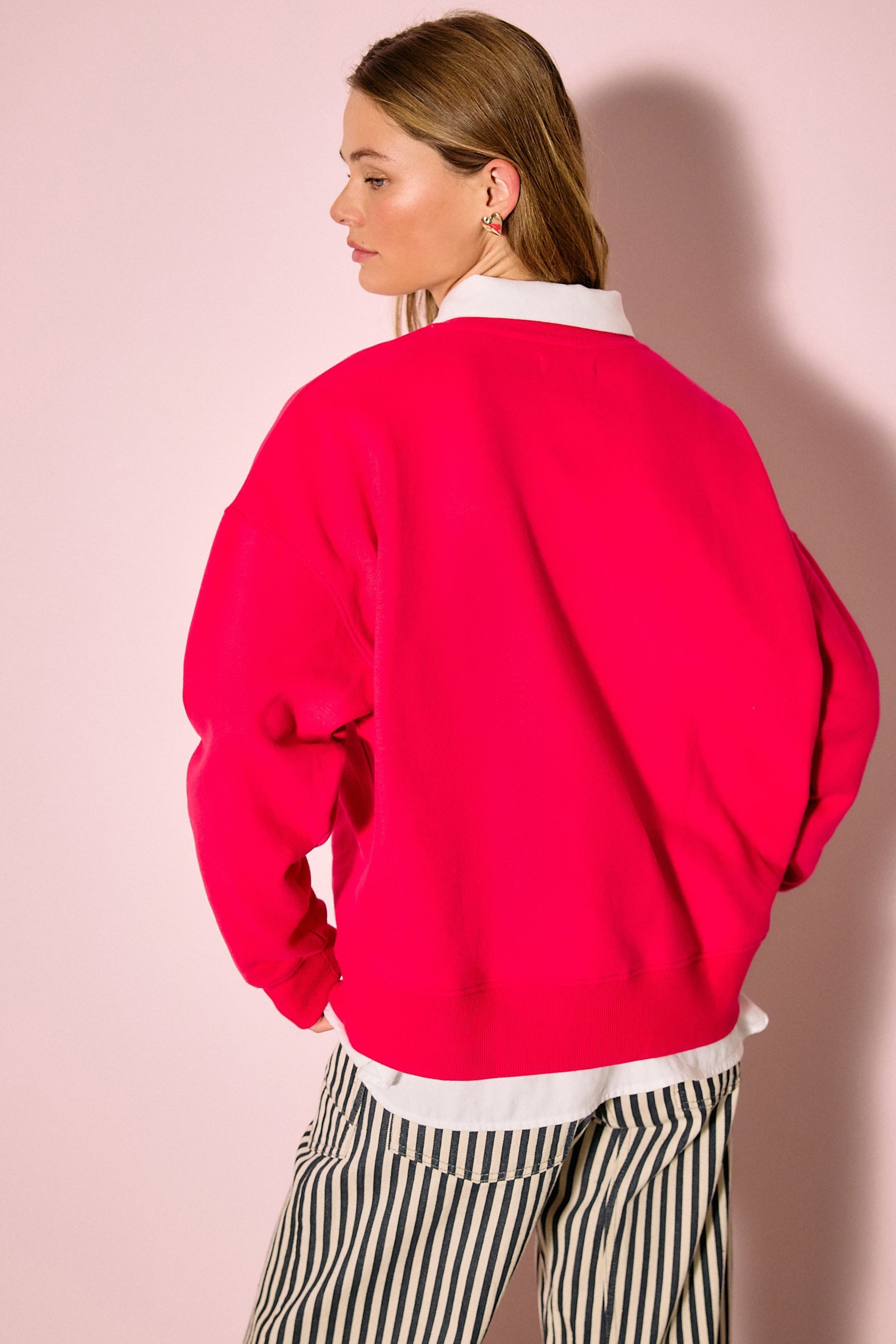 Next Sweater Langarm-Sweatshirt, Rundhalsausschnitt, Kurzgröße (1-tlg)