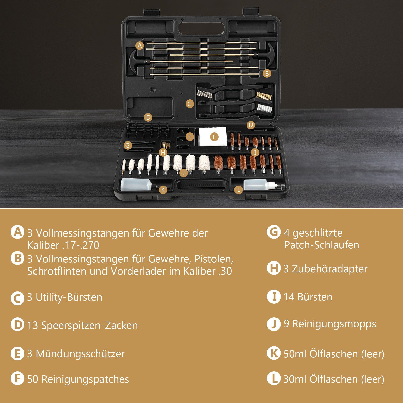 COSTWAY Reinigungsbürsten-Set, (107-tlg), mit Tragekoffer, 39 x 27 x 5 cm