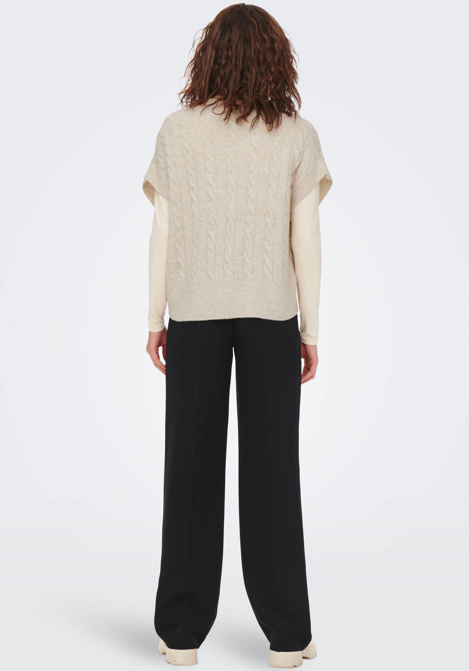 ONLY Kurzarmpullover ONLMELODY VEST KNT Materialmix, regular fit