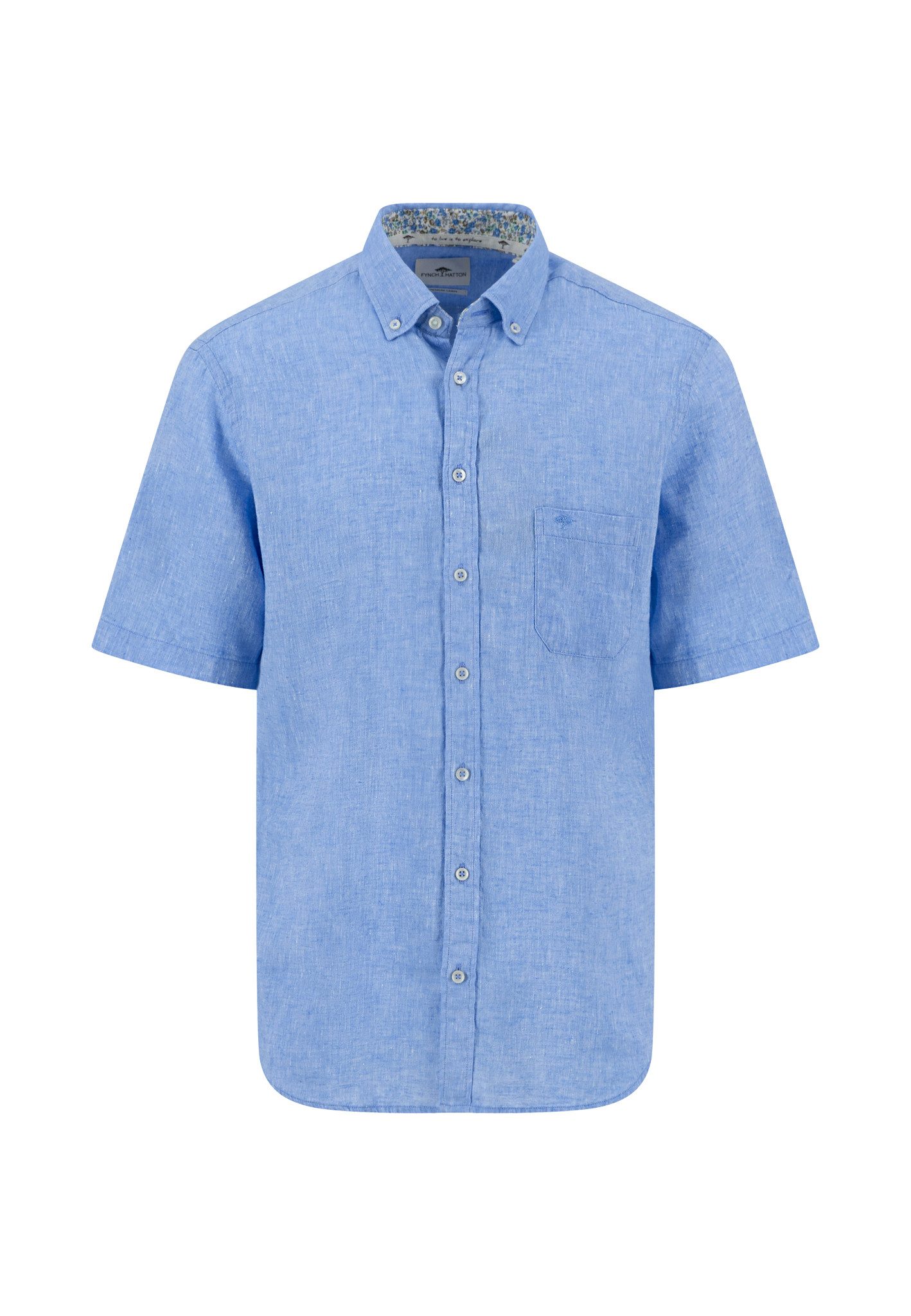 FYNCH-HATTON Kurzarmhemd mit Stickerei und Knopfleiste günstig online kaufen