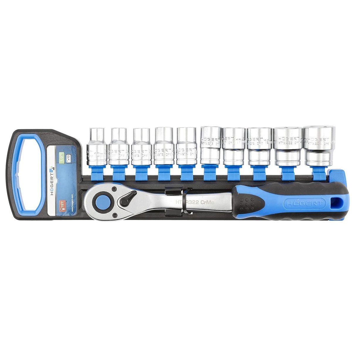 Högert Ratsche 1/2" Umschaltknarre Ratsche Steckschlüssel-Set