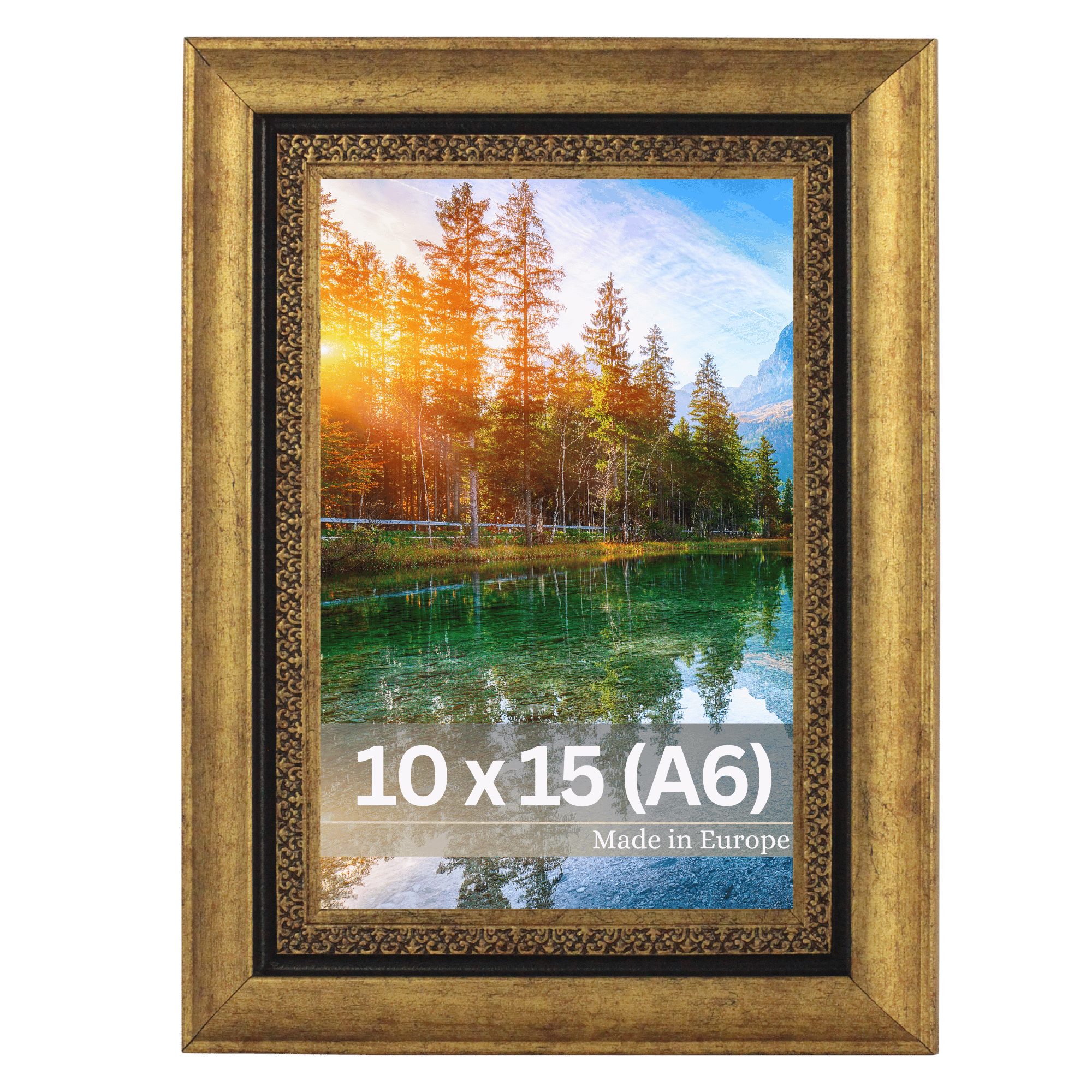 Victor (Zenith) Bilderrahmen Boho, Bilderrahmen Gold 10x15 cm, Bilderrahmen A6 Vintage
