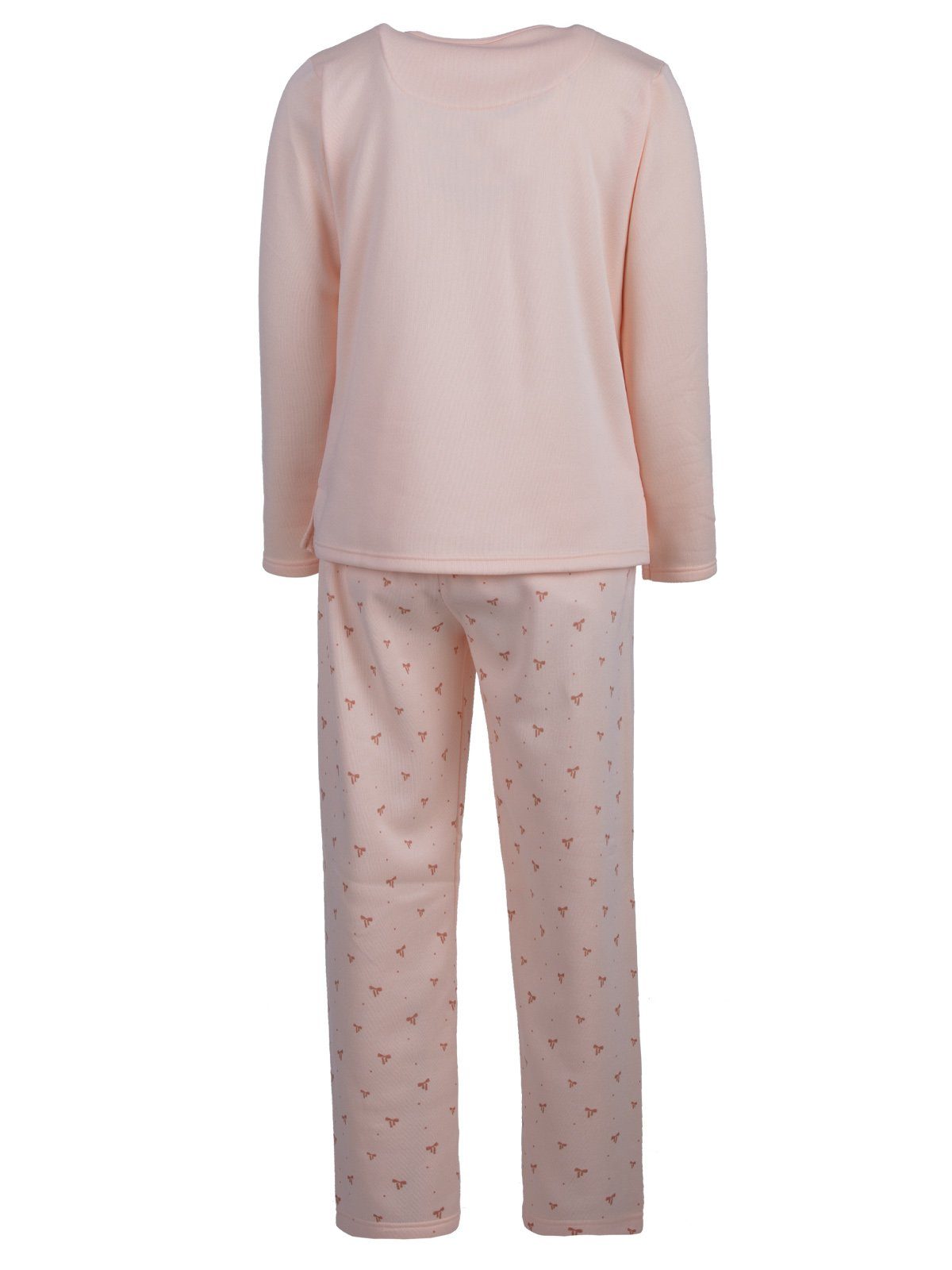 - Pyjama apricot Schleife Set Spitzendruck Schlafanzug Lucky Thermo