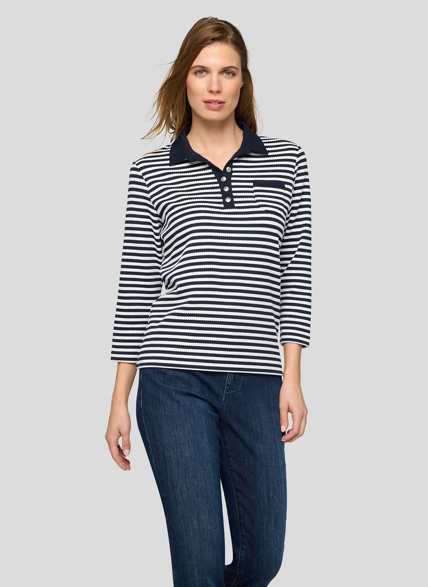 Rabe 3/4-Arm-Shirt mit Streifen Muster