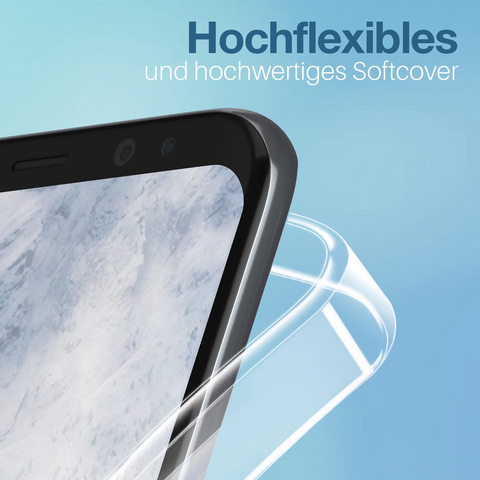 Tec-Expert Handyhülle Handy Hülle Cover für Samsung Galaxy S8 5.8 Zoll, 5.8", Slim Case Bumper Schutzhülle Transparent