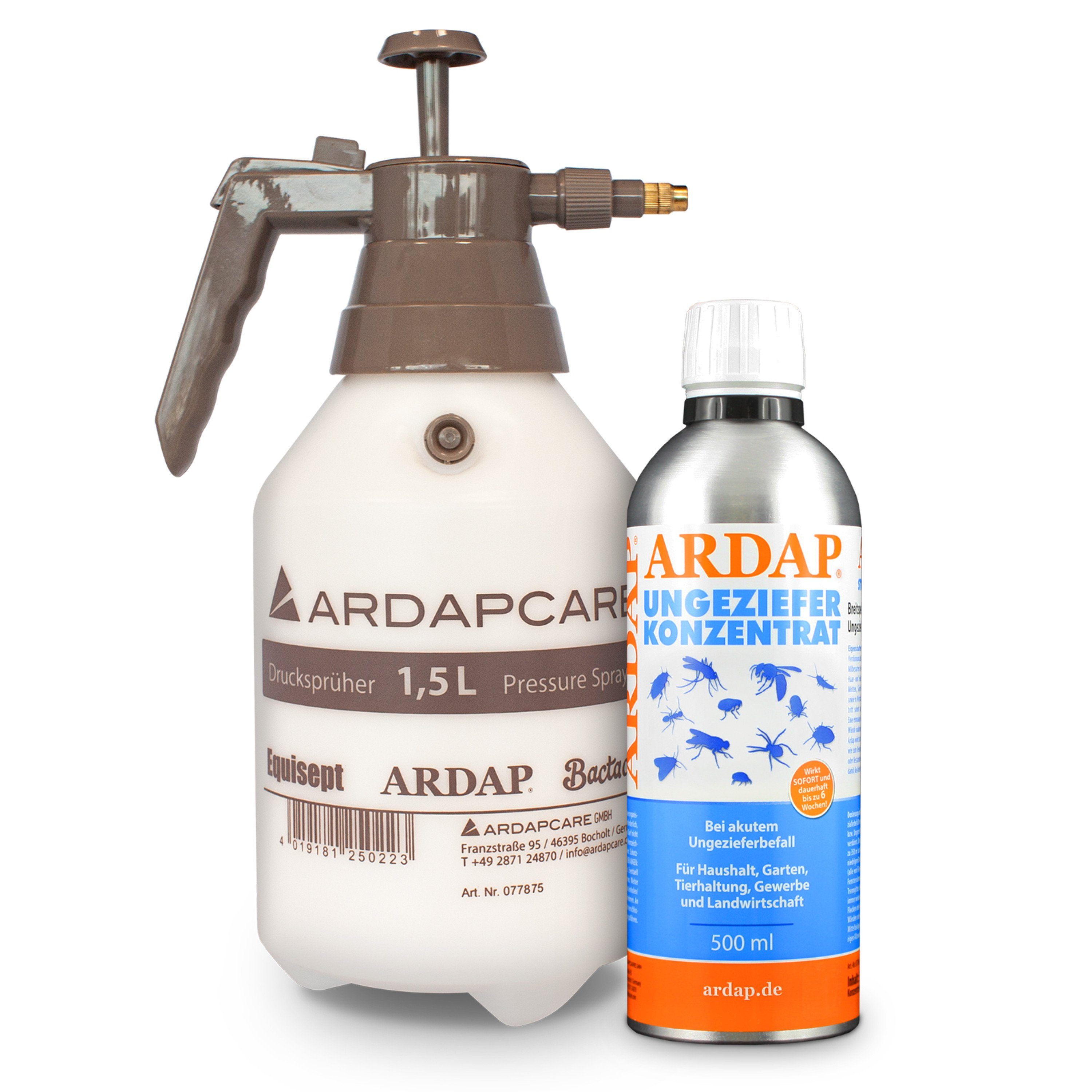 Ardap Insektenspray Ardap Konzentrat 500ml Ardap 1,5L Drucksprüher incl. für das Konzentrat