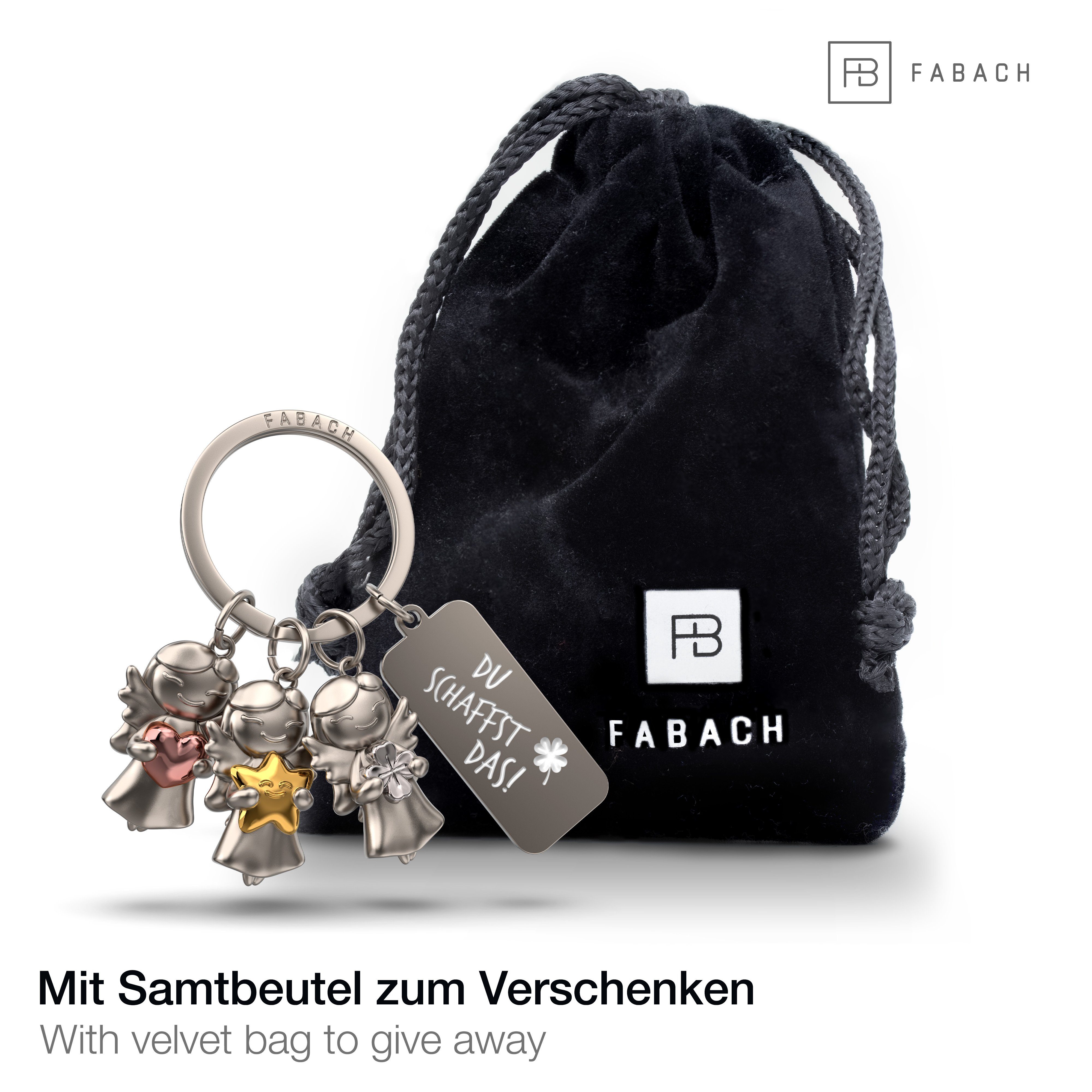 FABACH Schlüsselanhänger Schutzengel 3 Stars - Engel Glücksbringer mit Grav günstig online kaufen