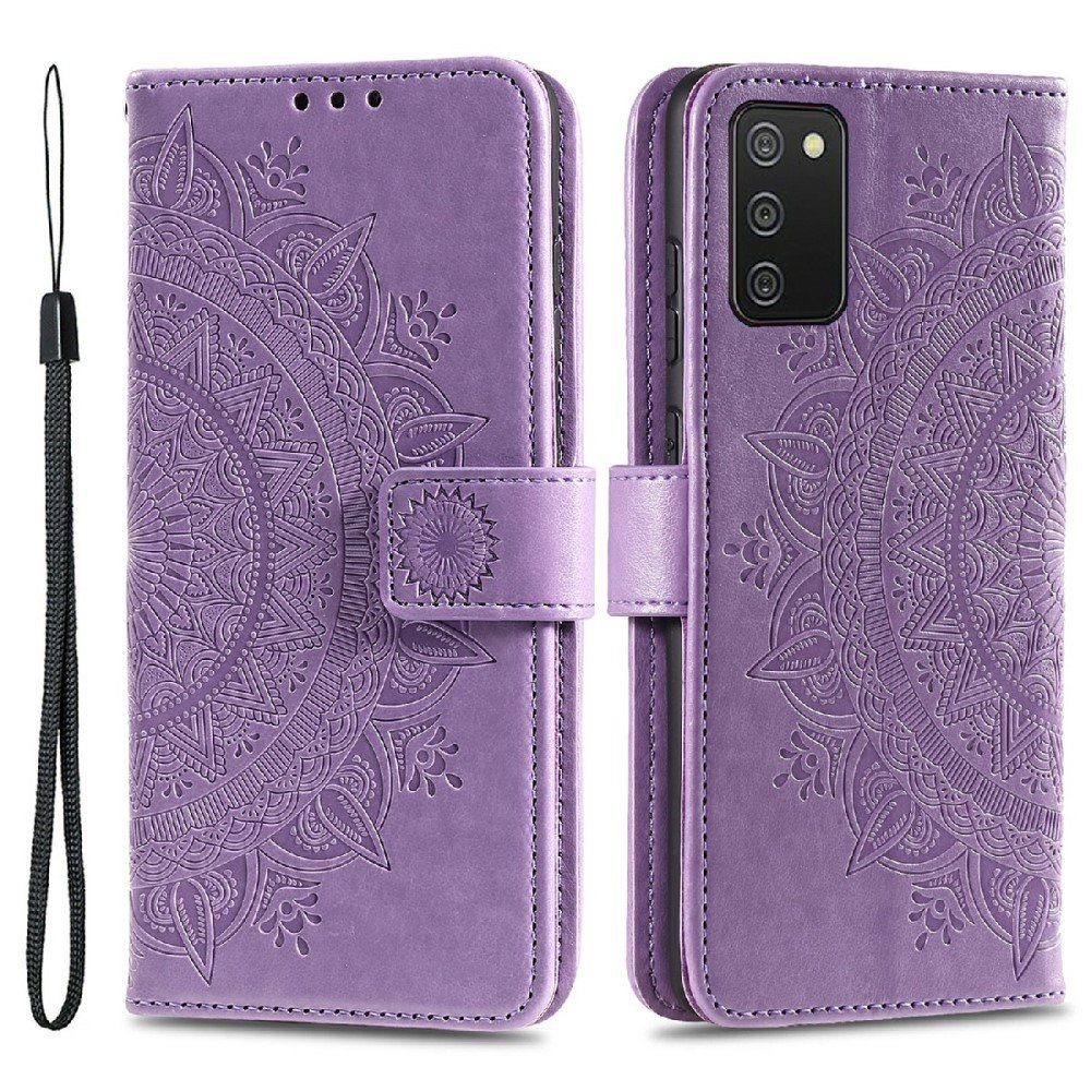 CoverKingz Handyhülle Hülle für Samsung Galaxy A03s Handy Tasche Flip Case Cover Etui, Klapphülle Schutzhülle mit Kartenfach Schutztasche Motiv Mandala