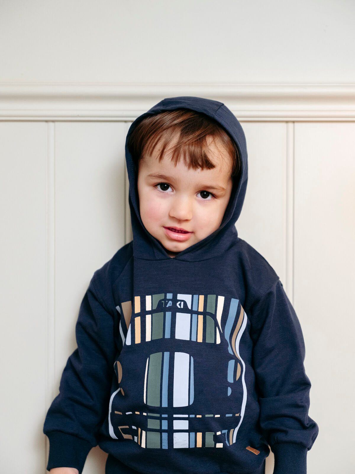 Hust & Claire Kapuzensweatjacke Kapuzensweatshirt (1-tlg) Print auf der Vorderseite, breite Bündchen