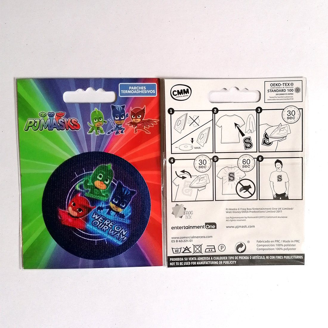 Disney Aufnäher Bügelbild, Aufbügler, Applikationen, Patches, Flicken, zum aufbügeln, Polyester, PJ Masks WE´RE ON OUR WAY 2 - Größe: 6,2 x 6,2 cm