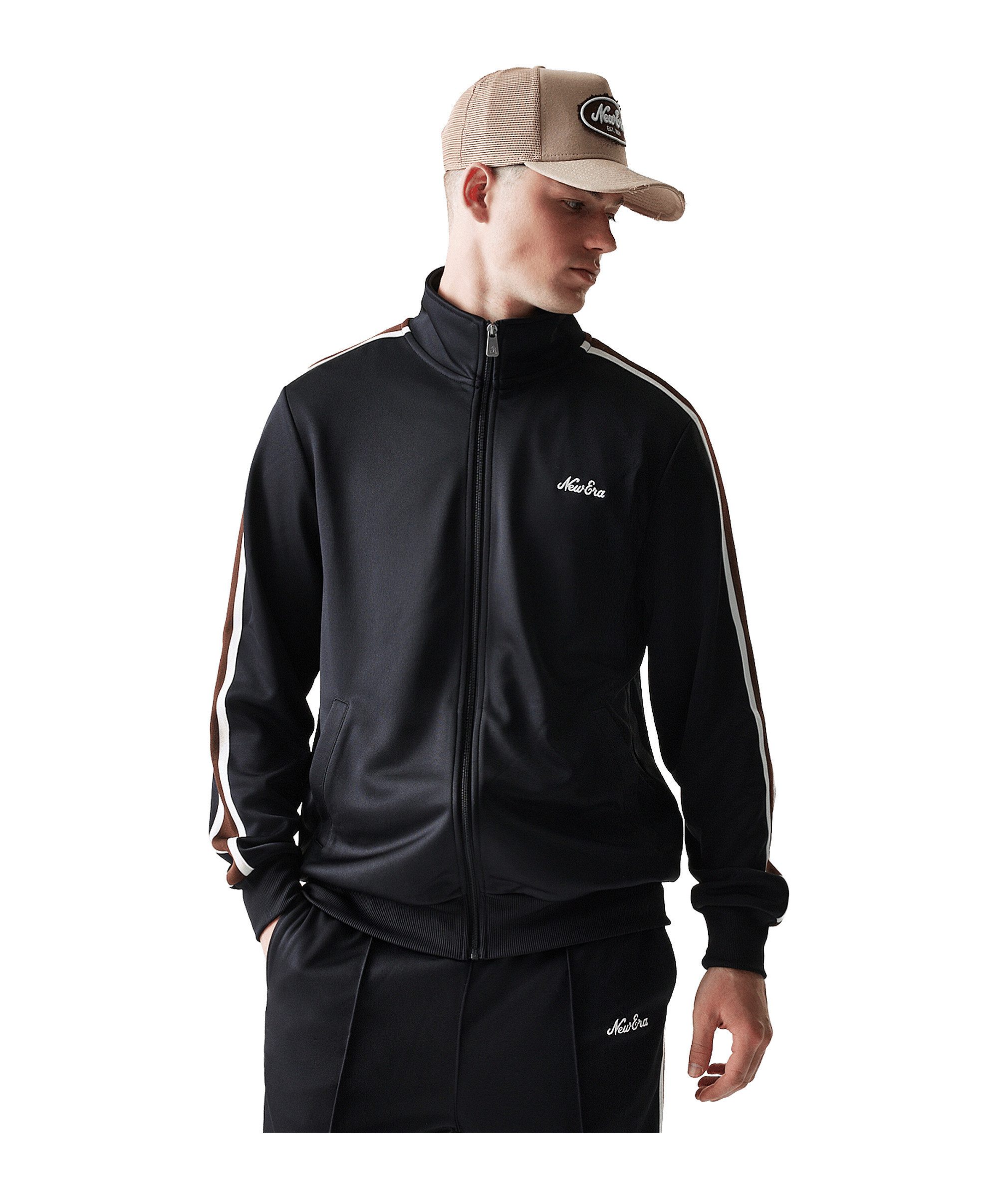New Era Sweatjacke New Era Ne Script Track Jacke Freizeitjacken Baumwolle