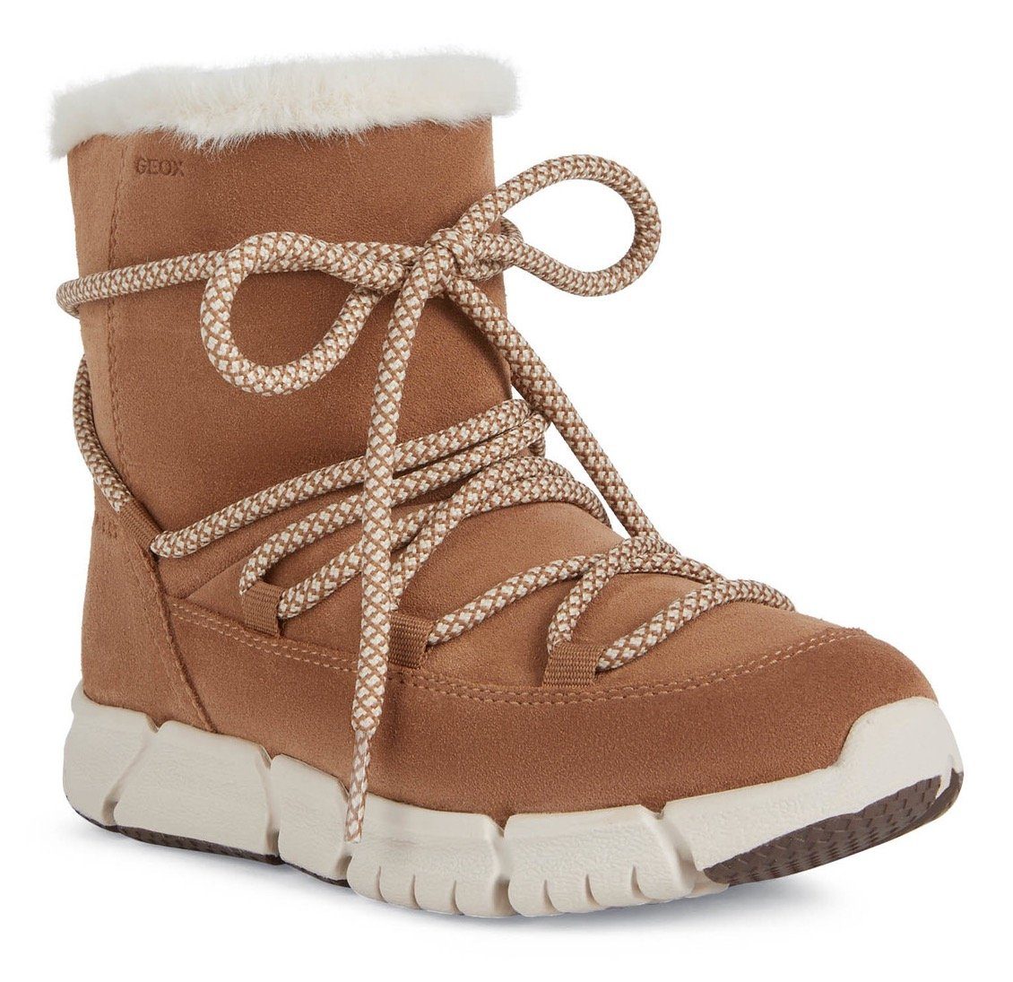 Geox J FLEXYPER GIRL AB mit Winterstiefel trendiger B Zierschnürung