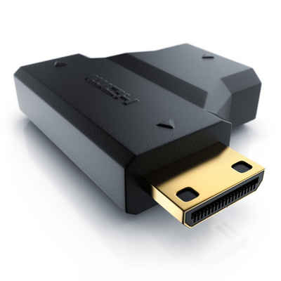 CSL Audio- & Video-Adapter HDMI Typ A zu HDMI Typ C (Mini), HDMI Typ D (Micro), 2 in 1 HDMI auf Mini HDMI und Micro HDMI Adapter, 4K UHD