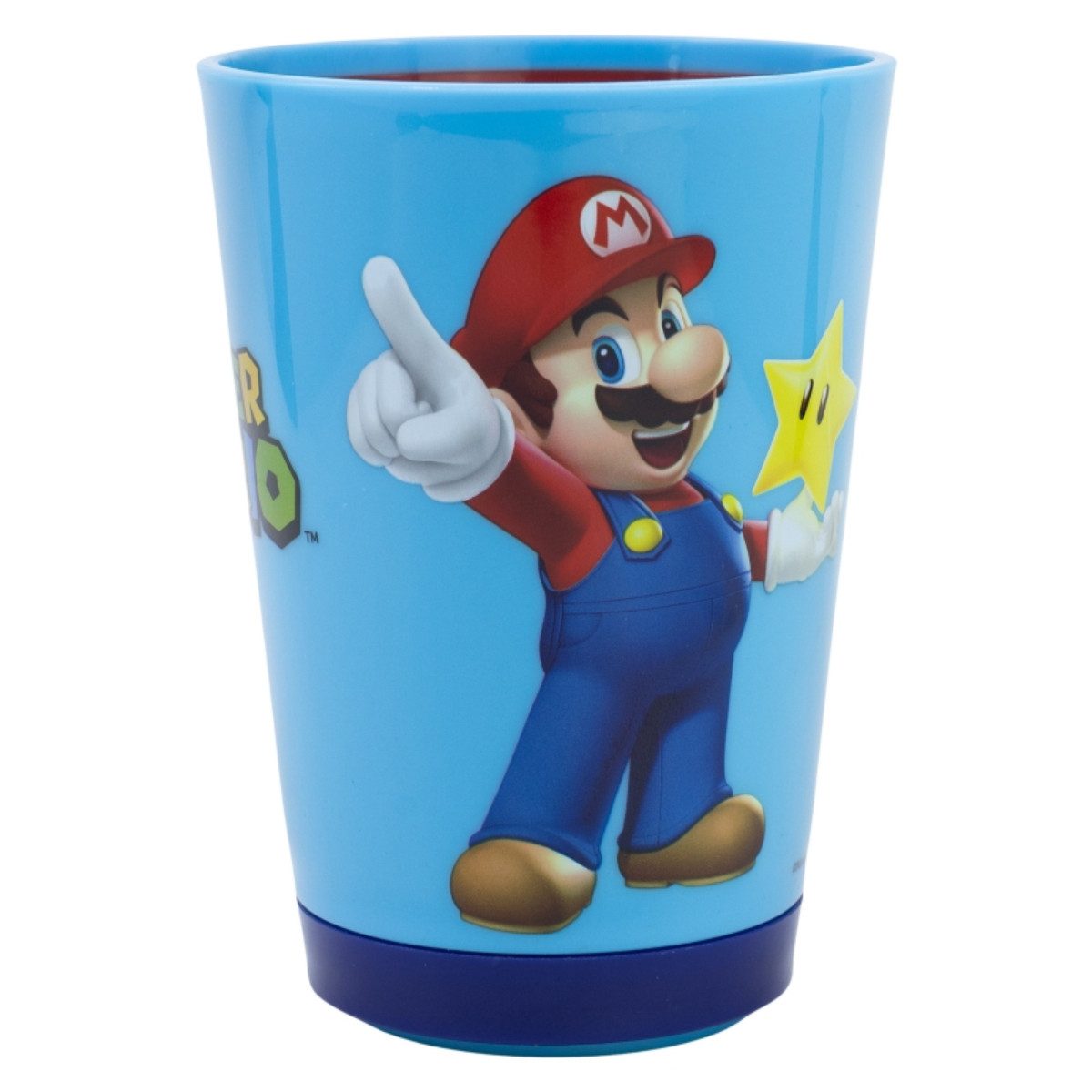 Super Mario Kinderbecher Trinkbecher PP 470 ml Drop Safe Plastikbecher Kippsicher Becher