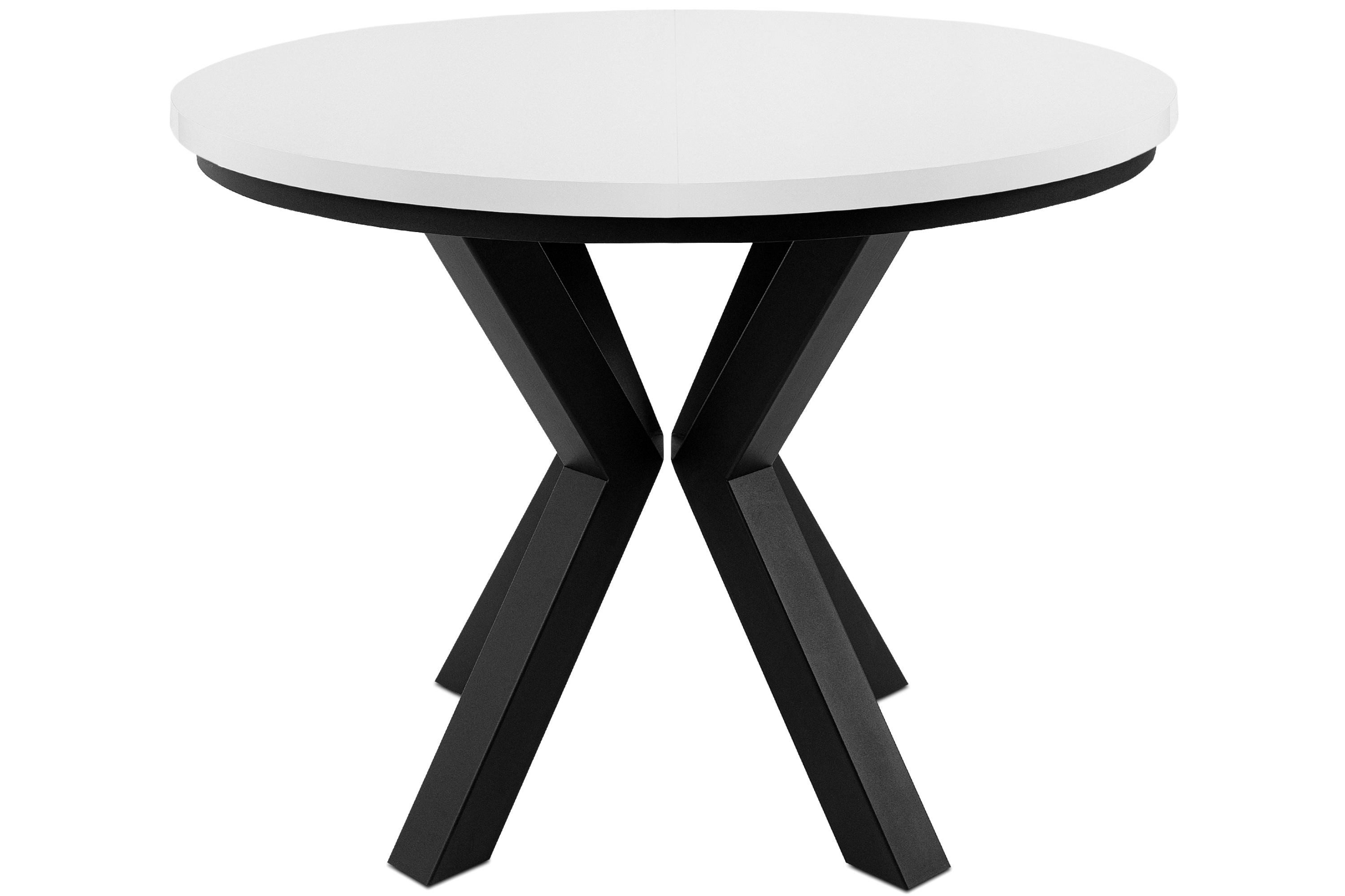 KONSIMO® Esstisch ROSTEL Ausziehbar Rund Tisch, hergestellt in der EU, Industrial-Stil, ausziehbar bis 140cm