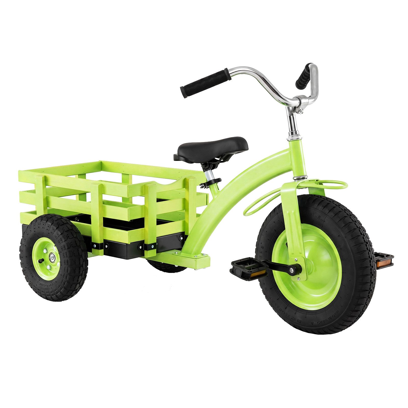 COSTWAY Dreirad, Kinderfahrrad mit verstellbarem Sitz, Lenker & Anhänger