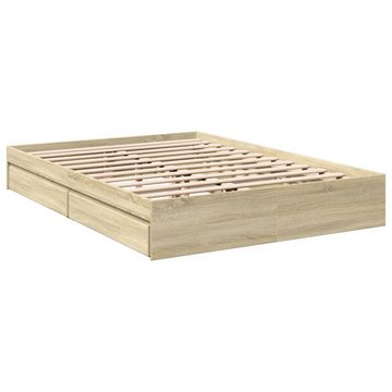 vidaXL Bett Bettgestell mit Schubladen Sonoma-Eiche 150x200cm Holzwerkstoff