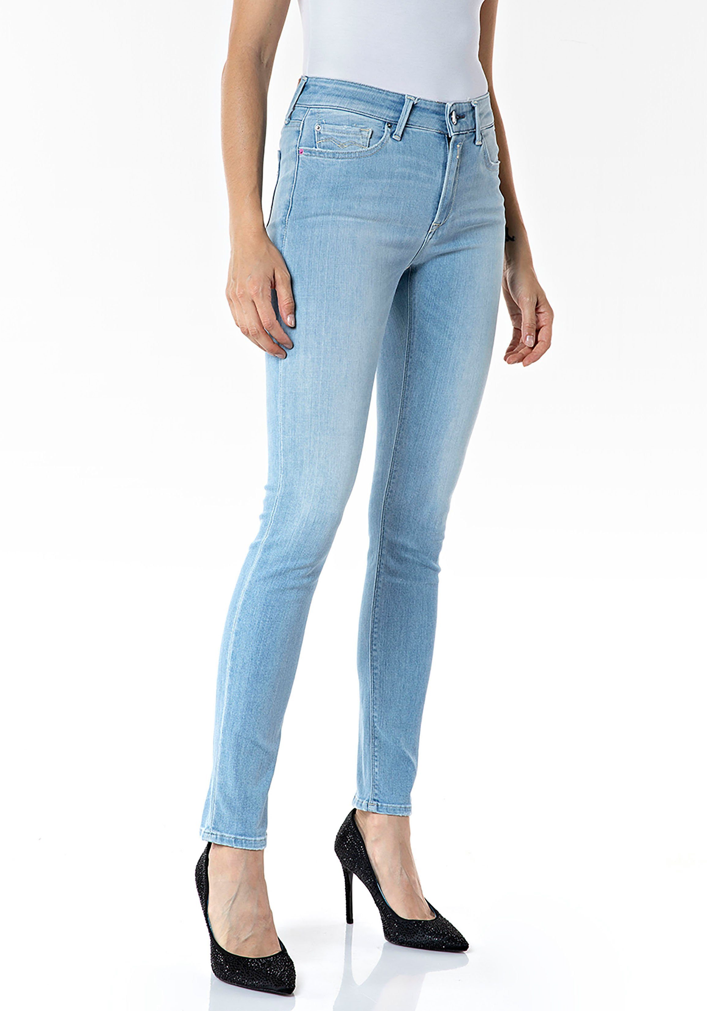 Used-Effekten mit Luzien Skinny-fit-Jeans Replay Powerstretch dezenten