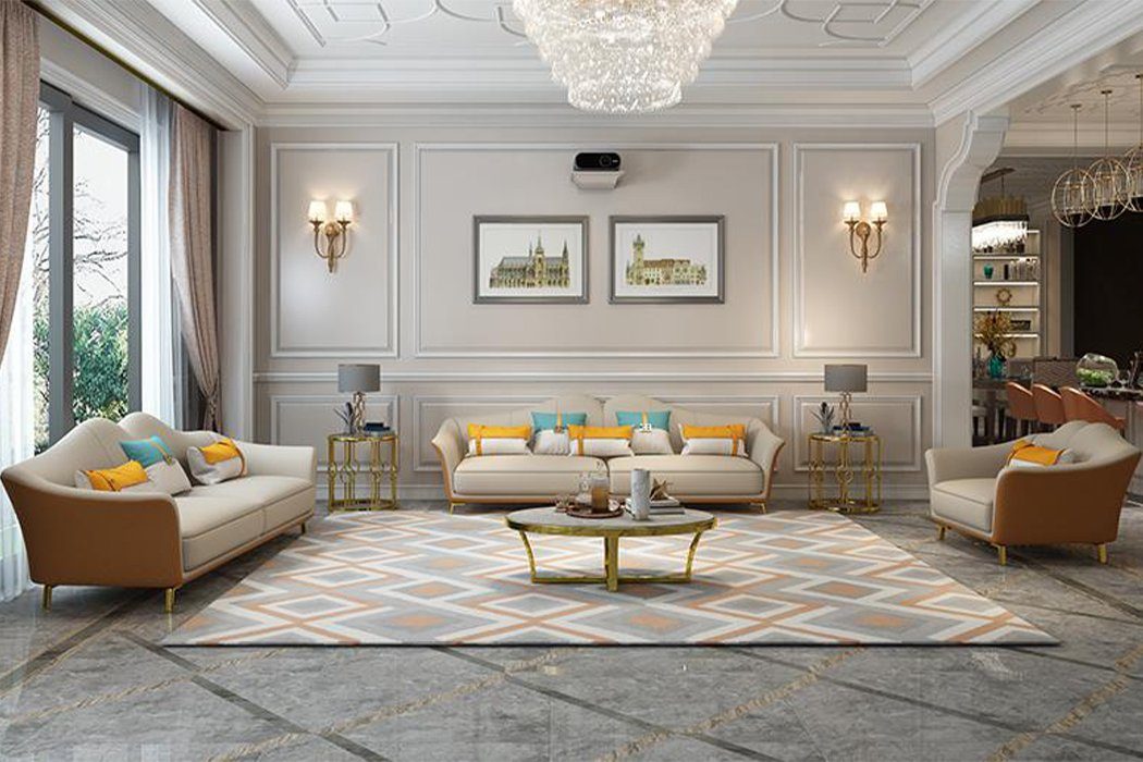 JVmoebel Sofa Luxuriöse Beige Wohnzimmer Garnitur 3+2+1 Sitzer Neu, Made in Europe | Alle Sofas