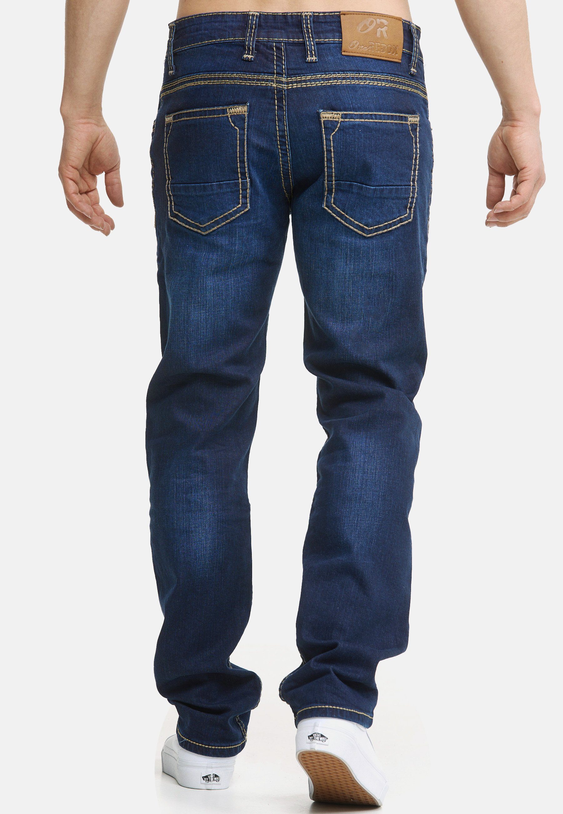 Code47 Regular-fit-Jeans Code47 Herren blue Regular 907 Fit Five Männer Bootcut Pocket Jeans Hose Denim