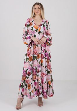 YC Fashion & Style Sommerkleid "Floral-Dream Maxikleid aus Viskose" Alloverdruck, Boho, Casual, gemustert, mit Volant