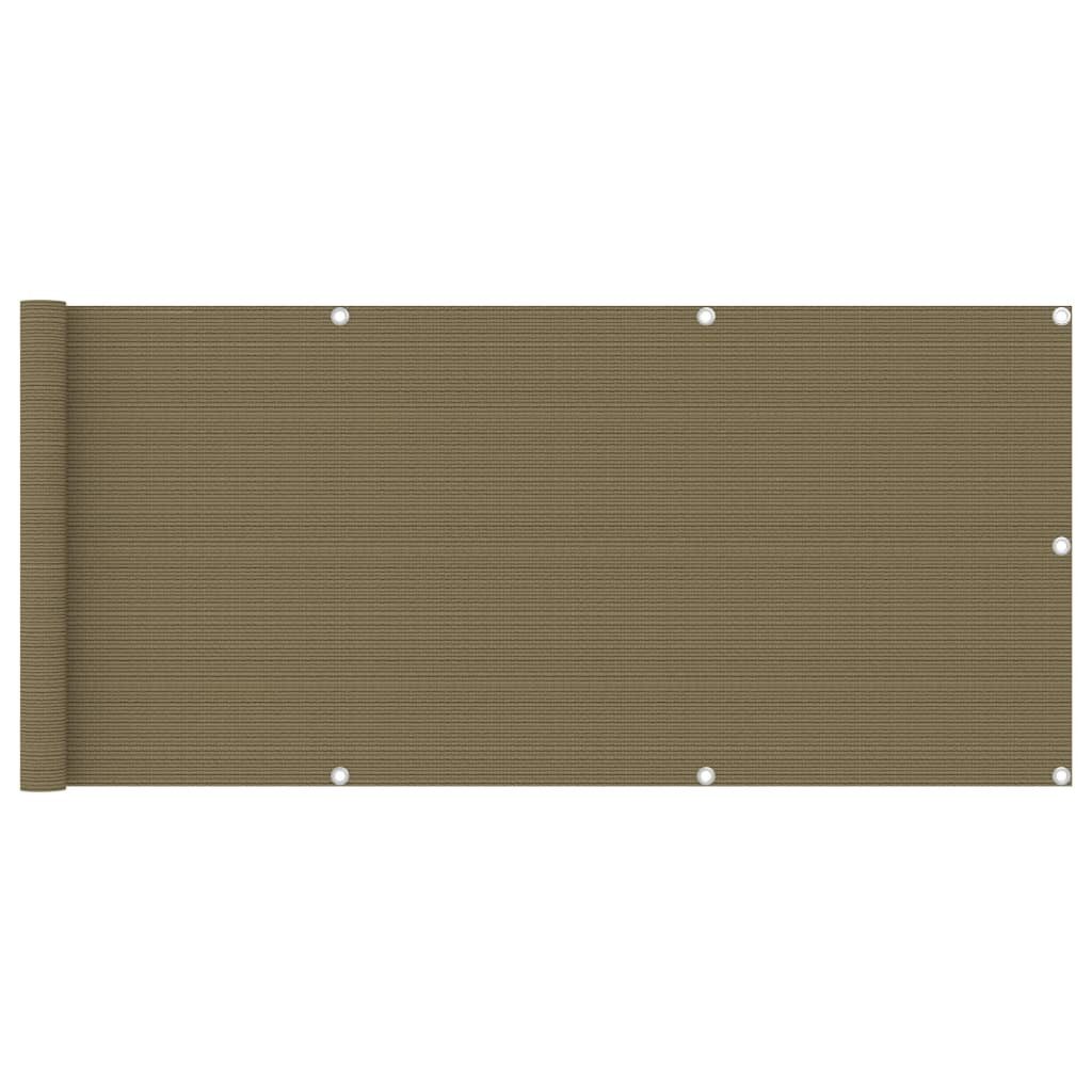 vidaXL Seitenmarkise 75 x 400 cm Balkon-Sichtschutz Taupe 75x400 cm HDPE