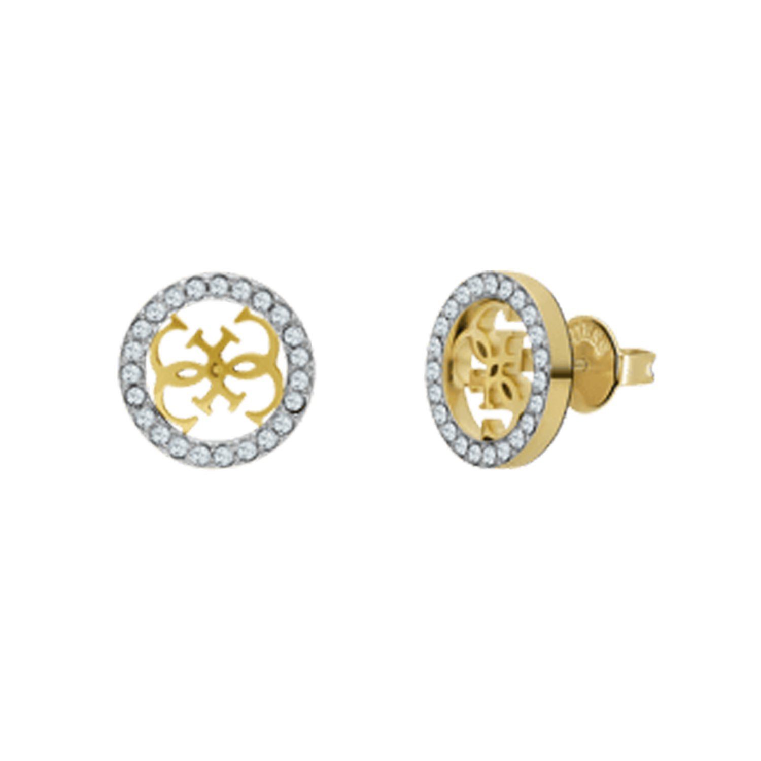 Guess Paar Ohrstecker Ohrring - Stahl - Gold - Kristall - Damen