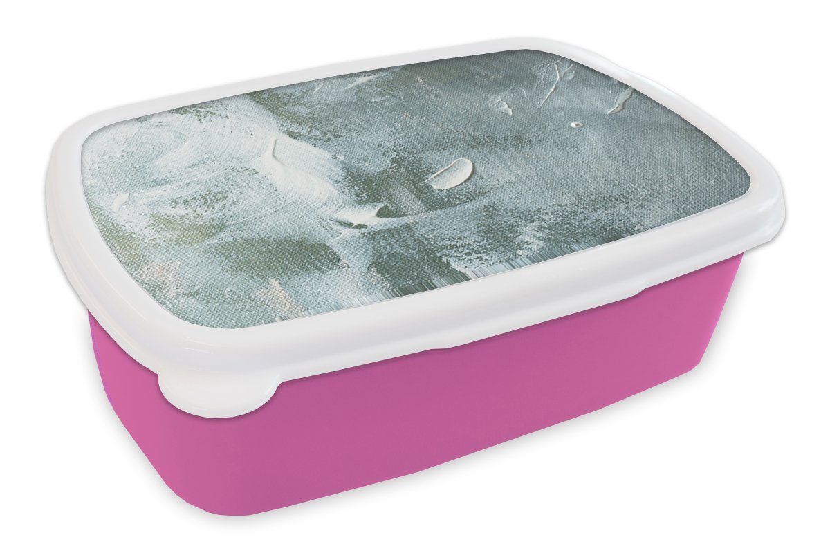 MuchoWow Lunchbox Acrylfarbe - Strukturen - Abstrakt, Kunststoff, (2-tlg), Brotbox für Erwachsene, Brotdose Kinder, Snackbox, Mädchen, Kunststoff rosa | Lunchboxen