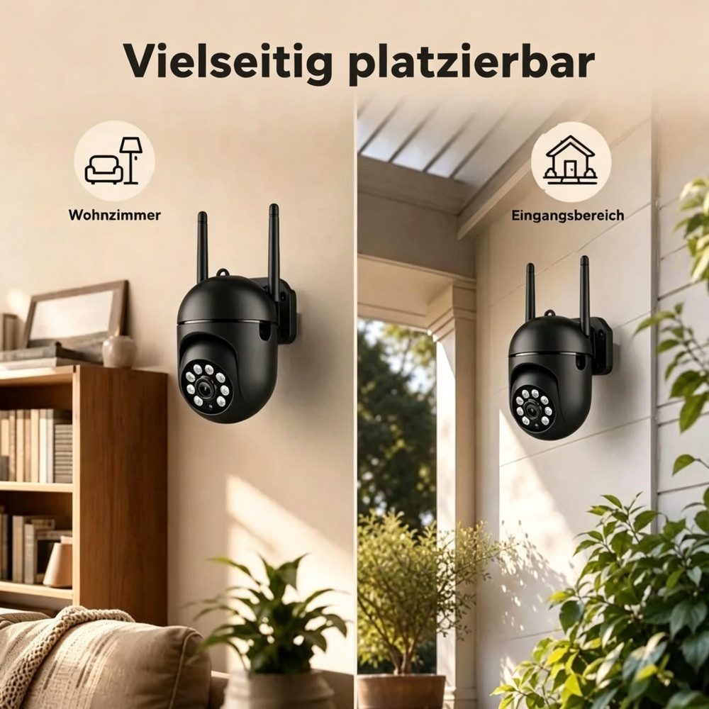 ANTCOOL Überwachungskamera 4er Set WLAN Kamera Innen/Außen, Personenerkennung, Nachtsicht (4-tlg) – Bild 2 von 5