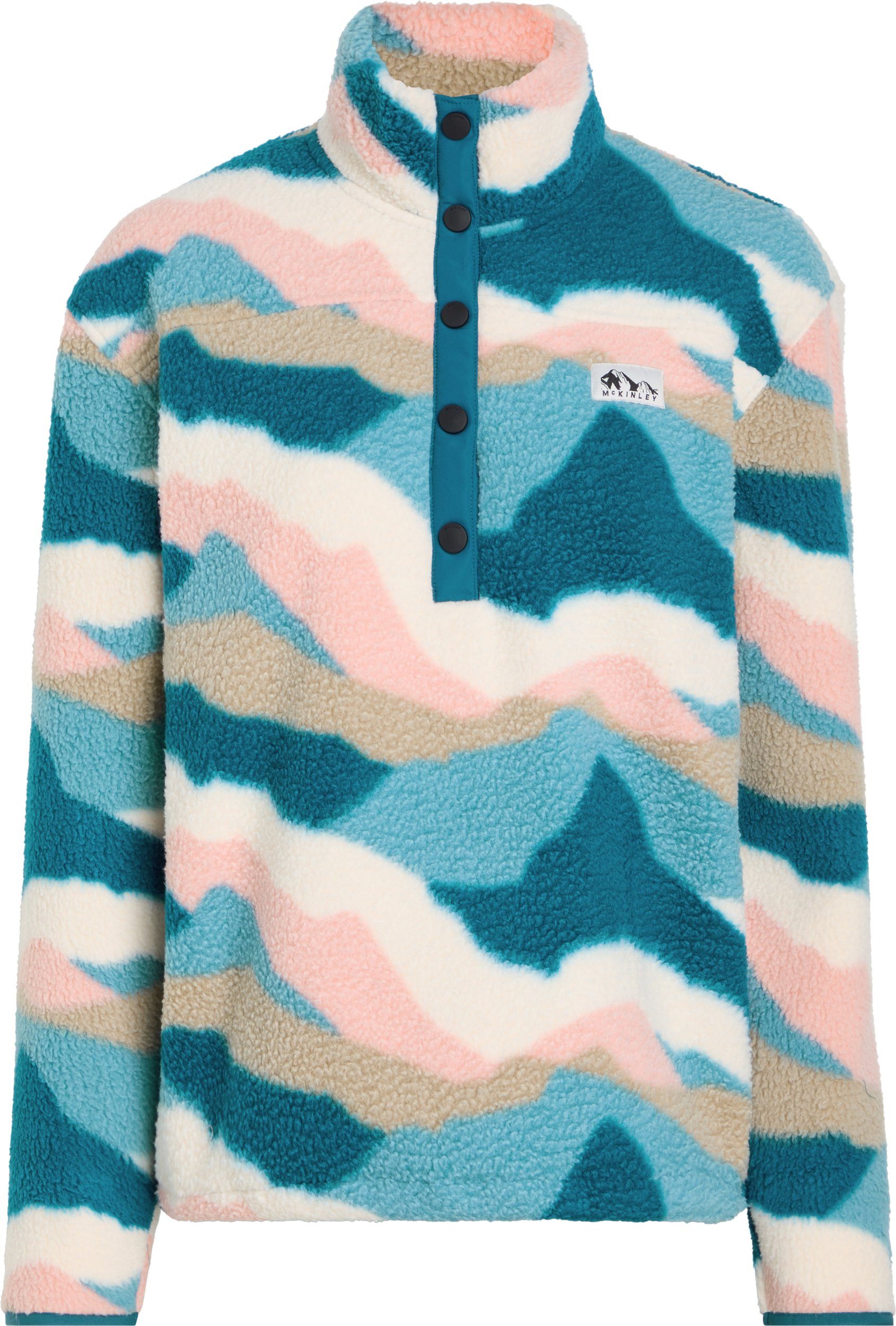 McKINLEY Fleecejacke Da.-Pullover Farrah HS W AOP/BLUE PETROL