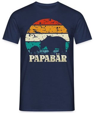 Quattro Formatee Kurzarmshirt Papabär Bär Bear - Papa Vatertag Vater Herren T-Shirt (1-tlg)
