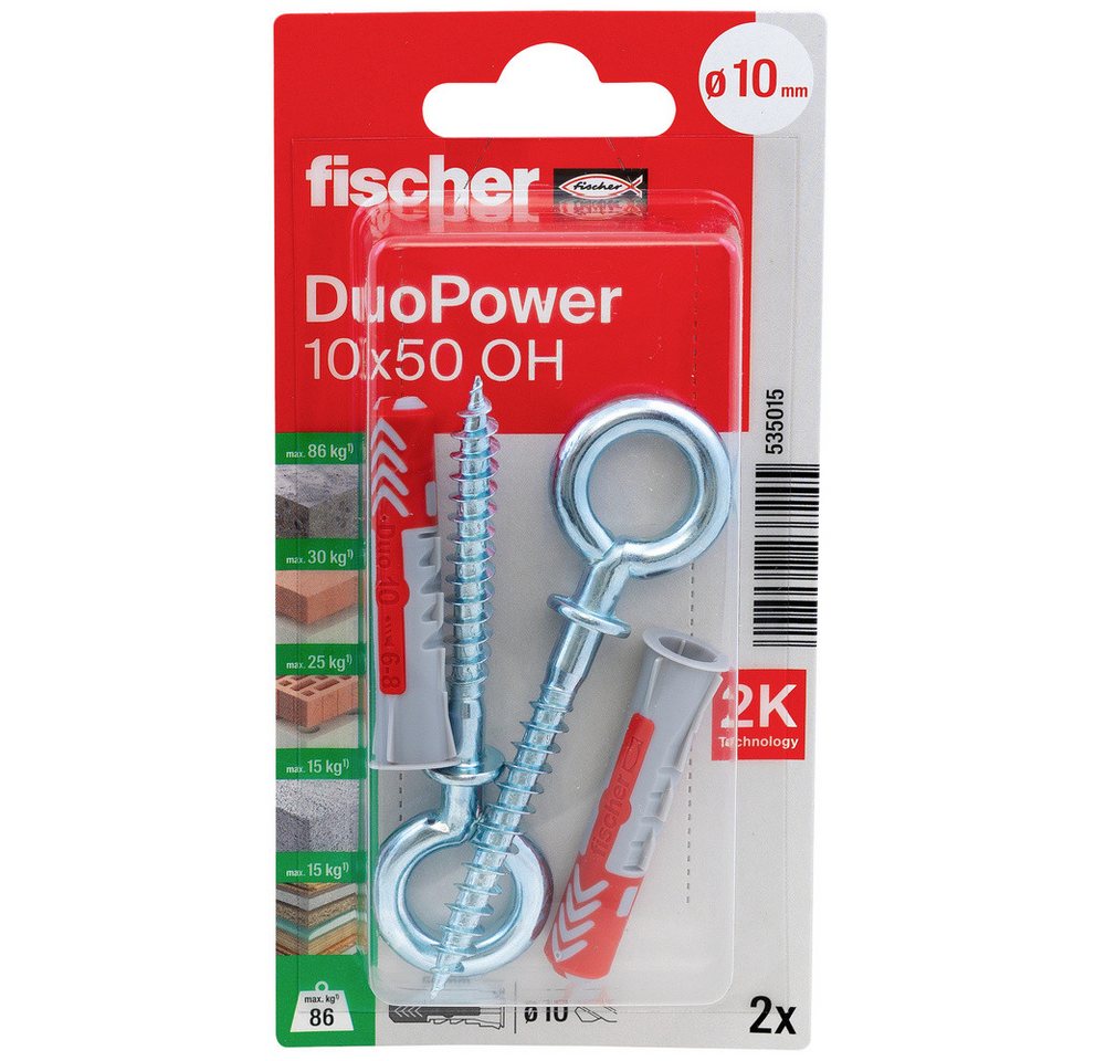 Thumbnail - Fischer Dübel-Set Fischer 535015 DuoPower 10 x 50 OH K NV Dübelset 50 mm 10 mm 1 Set