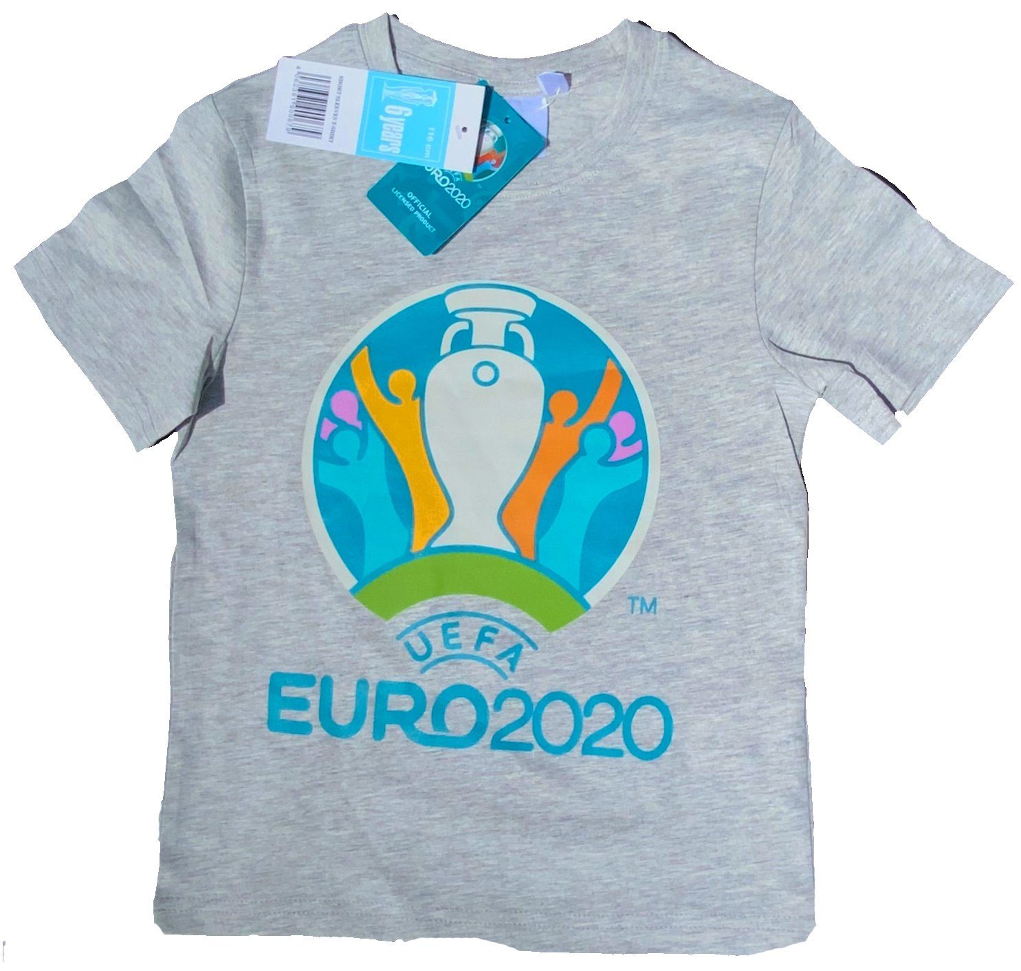 Kinder Kinderunterwäsche coole-fun-t-shirts T-Shirt Kinder T-Shirt EURO 2020 / 2021 Fußball Trikot Shirt DOPPELPACK weiss und gr