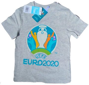 coole-fun-t-shirts T-Shirt Kinder T-Shirt EURO 2020 / 2021 Fußball Trikot Shirt DOPPELPACK weiss und grau Europameisterschaft Jungen + Mädchen 6 8 10 12 Jahre Gr.116 128 140 152