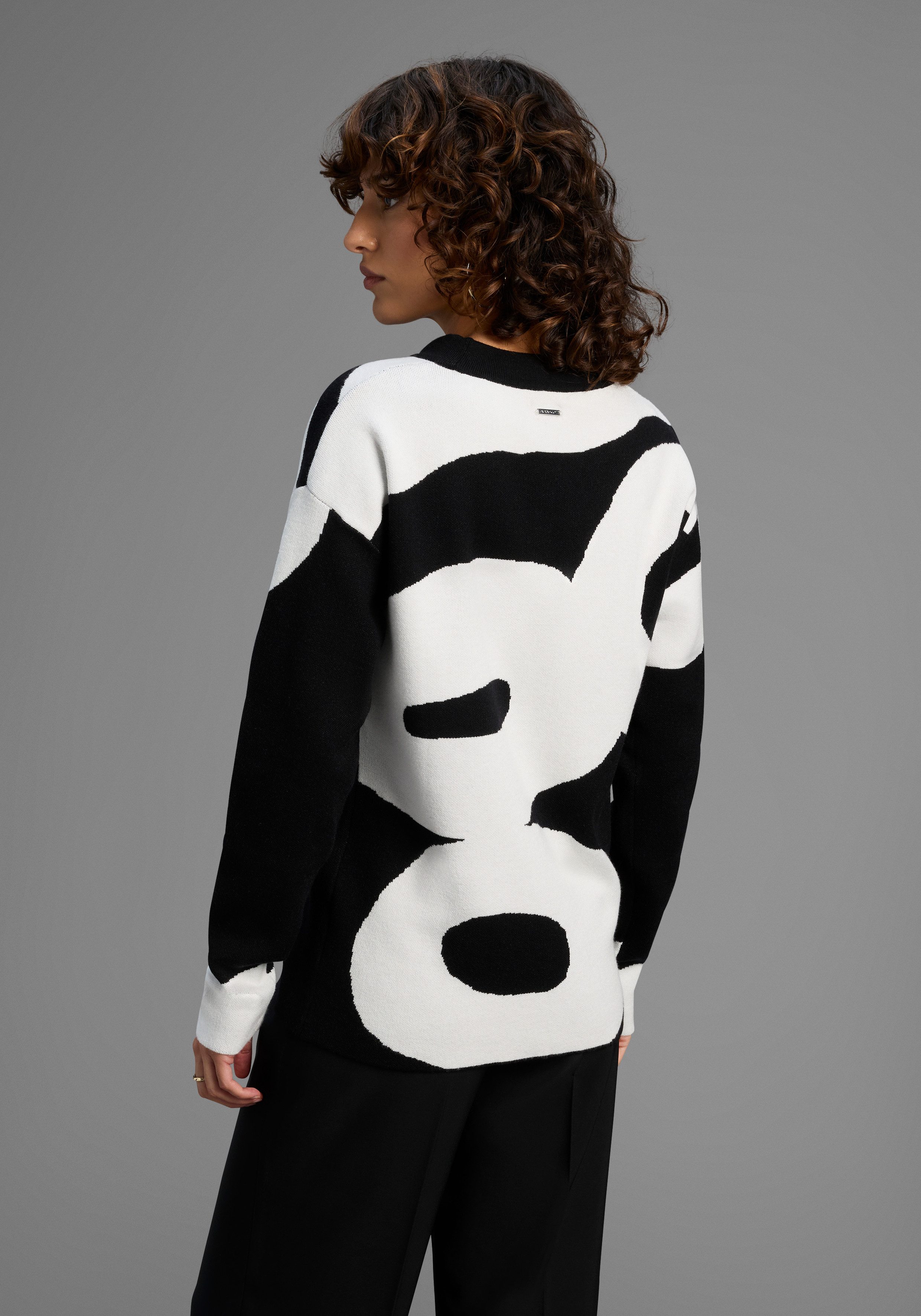Laura Scott Jacquardpullover mit abstraktem Muster günstig online kaufen