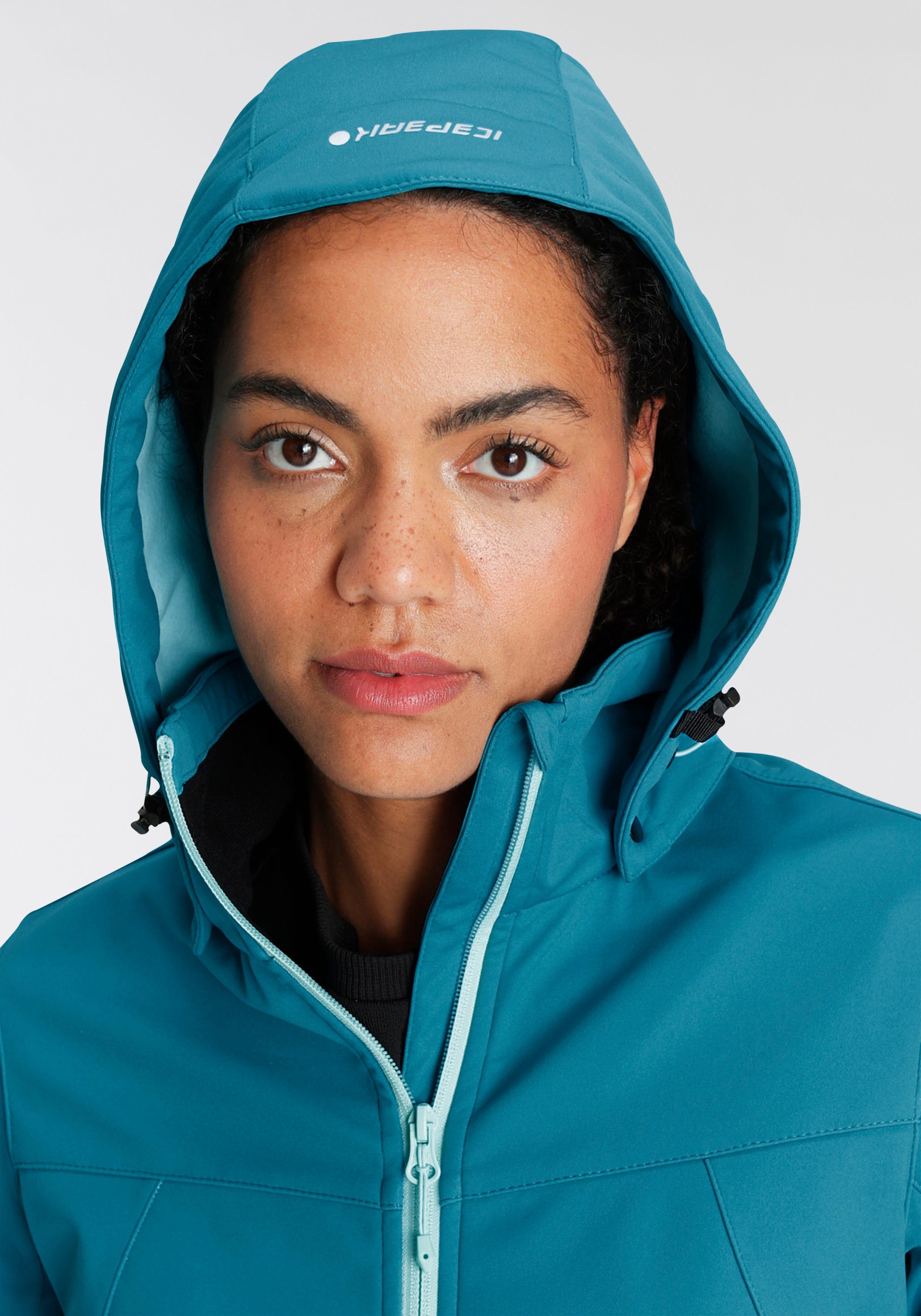 Icepeak turquoise D Winddicht & SOFTSHELLJACKE BOISE Softshelljacke Wasserdicht