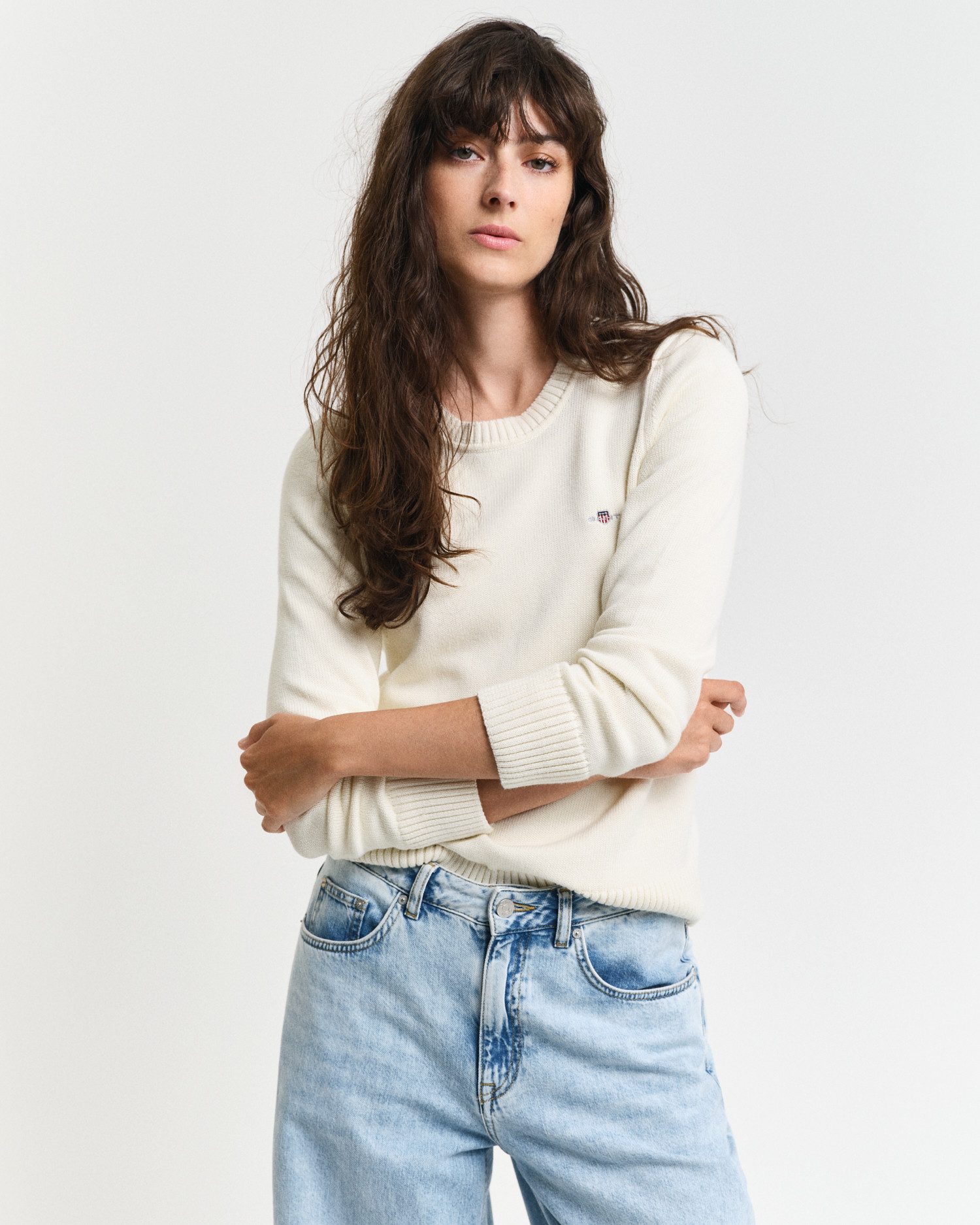 Gant Rundhalspullover CLASSIC COTTON C-NECK mit günstig online kaufen