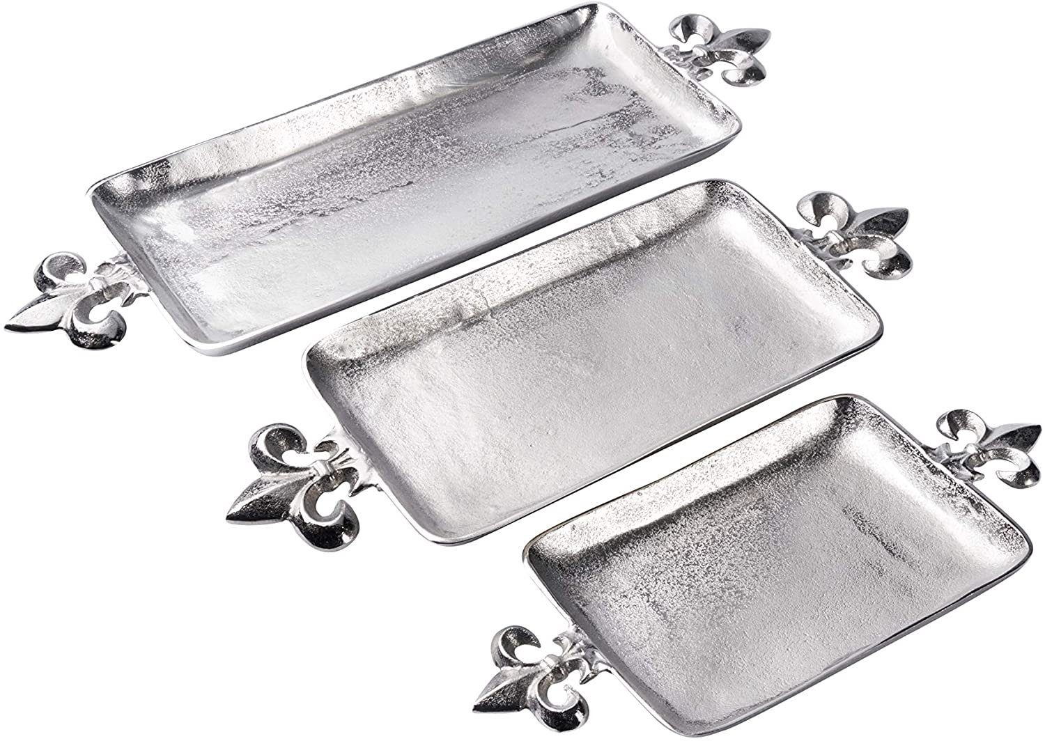 MichaelNoll Dekotablett Tablett Lilie Aluminium Serviertablett Metall - 48 cm, 60 cm / 72 cm