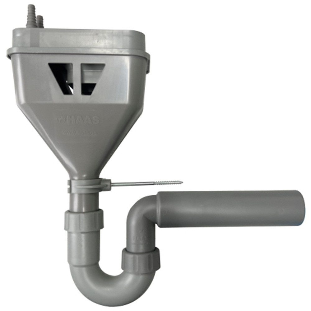 Siphon HAAS Multitri mit Siphon und Befestigung, freier Ablauf nach DIN 1717
