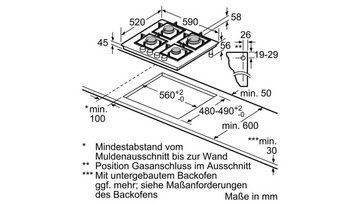 BOSCH Backofen-Set Herdset Autark Gasherd Einbau Backofen Heißluft + Gas Kochfeld 60cm