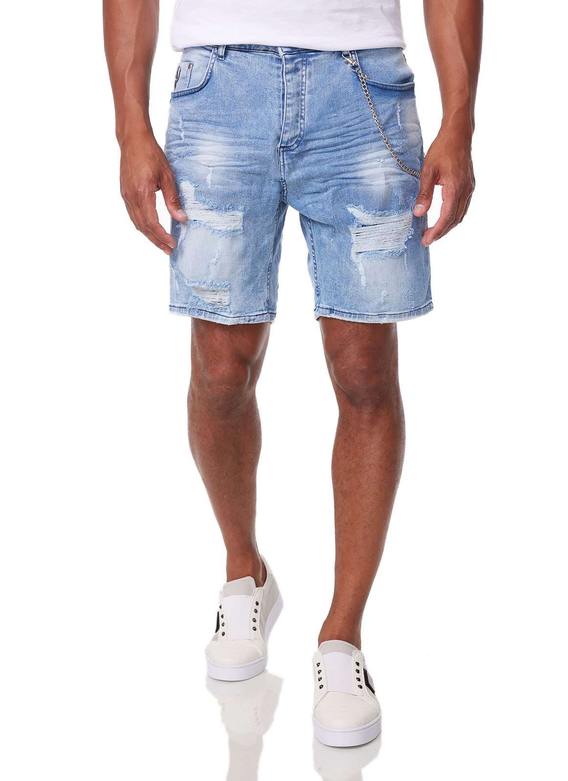 Denim House Jeansshorts Lässige Herren Jeansshort Denim Bermuda OVERSIZE-LOOK Blau W31