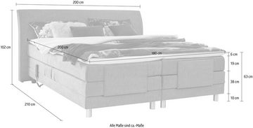 ADA trendline Boxspringbett Edina, mit motorischer Verstellung, inklusive Matratzen und Topper