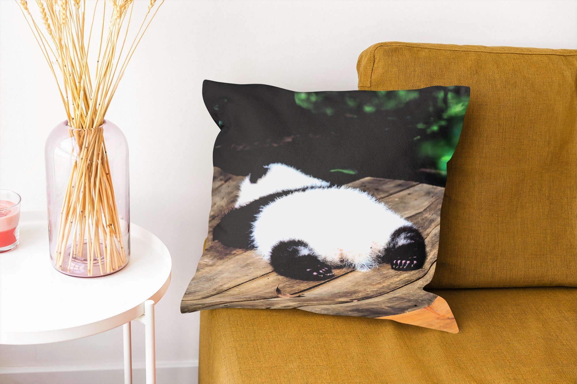 Füllung Schlafend, Schlafzimmer, Panda Zierkissen Sofakissen Tier - für - Dekokissen Deko, Wohzimmer, mit MuchoWow