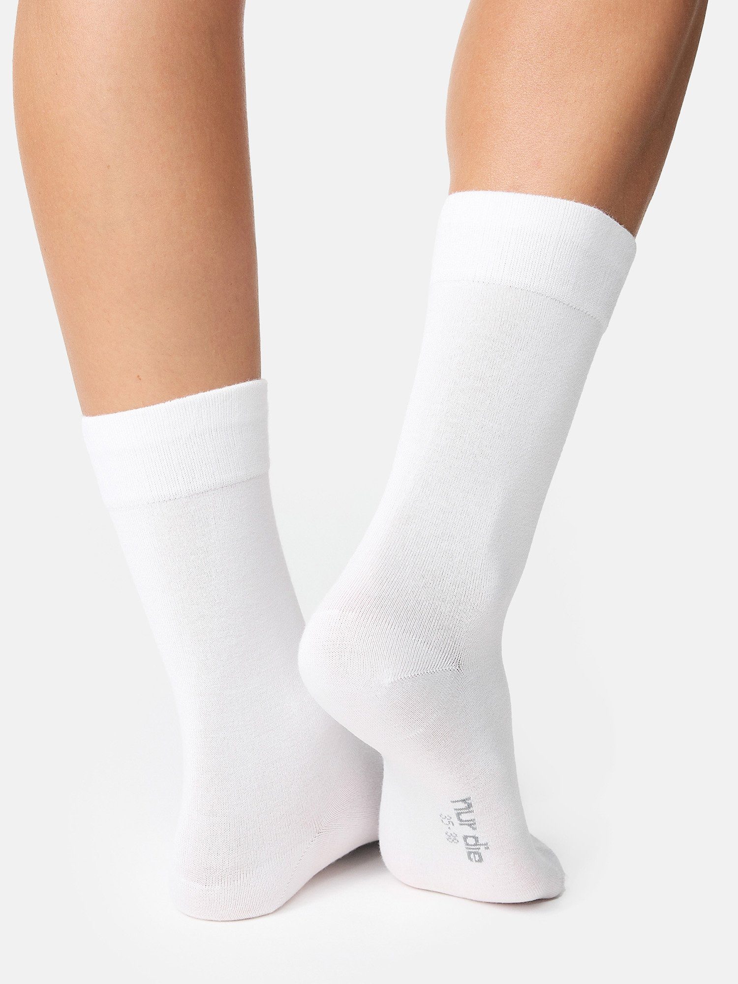 Nur Die Basicsocken Komfort günstig uni Bund weiß (8-Paar) Socken