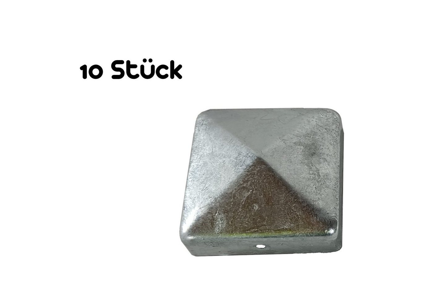 Thumbnail - BooGardi Pfostenkappe Zaunkappen verzinkt (10 St., 7x7cm), Schutzkappe Holzpfosten Pyramide Pfostenabdeckung